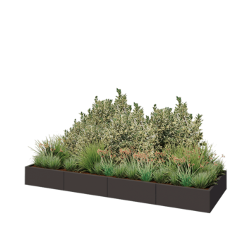 Jardinera XXL de acero - Rectángulo - 320 x 100 x 30 cm - Otro color RAL - Con placa inferior