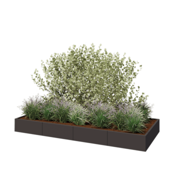 Jardinera XXL de acero - Rectángulo - 320 x 120 x 30 cm - Otro color RAL - Sin placa inferior