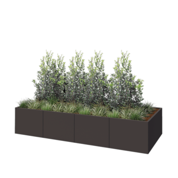 Jardinera XXL de acero - Rectángulo - 320 x 120 x 60 cm - Otro color RAL - Sin placa inferior