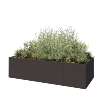 Jardinera XXL de acero - Rectángulo - 320 x 120 x 80 cm - Otro color RAL - Con placa inferior