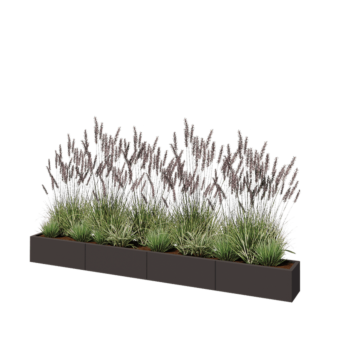 Jardinera XXL de acero - Rectángulo - 320 x 30 x 30 cm - Otro color RAL - Sin placa inferior