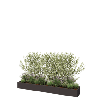Jardinera XXL de acero - Rectángulo - 320 x 50 x 30 cm - RAL7016 mate (gris antracita) - Sin placa inferior