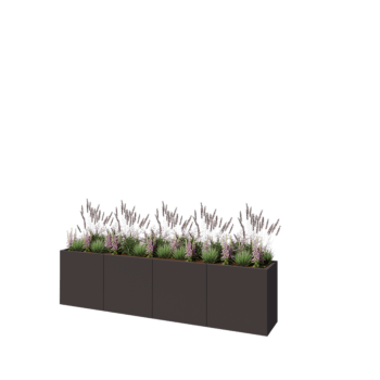 Jardinera XXL de acero - Rectángulo - 320 x 50 x 80 cm - RAL7016 mate (gris antracita) - Sin placa inferior