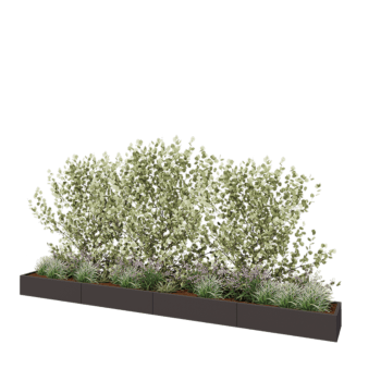 Jardinera XXL de acero - Rectángulo - 480 x 50 x 30 cm - RAL7016 mate (gris antracita) - Sin placa inferior