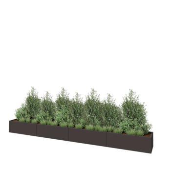 Jardinera XXL de acero - Rectángulo - 480 x 50 x 40 cm - RAL7016 mate (gris antracita) - Sin placa inferior