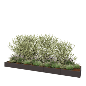 Jardinera XXL de acero - Rectángulo - 500 x 100 x 30 cm - RAL7016 mate (gris antracita) - Sin placa inferior