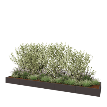 Jardinera XXL de acero - Rectángulo - 500 x 100 x 30 cm - Otro color RAL - Con placa inferior