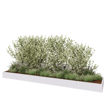 Jardinera XXL de acero - Rectángulo - 500 x 100 x 30 cm - RAL9010 mate (blanco) - Sin placa inferior