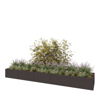 Jardinera XXL de acero - Rectángulo - 500 x 100 x 50 cm - RAL7016 mate (gris antracita) - Sin placa inferior