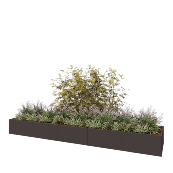 Jardinera XXL de acero - Rectángulo - 500 x 100 x 50 cm - Otro color RAL - Con placa inferior