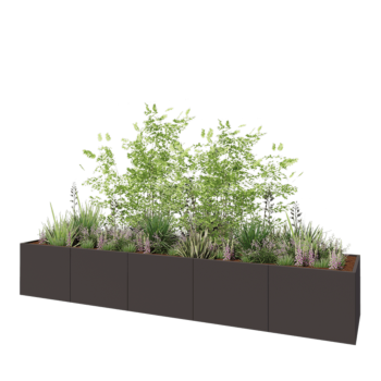 Jardinera XXL de acero - Rectángulo - 500 x 100 x 80 cm - Otro color RAL - Sin placa inferior