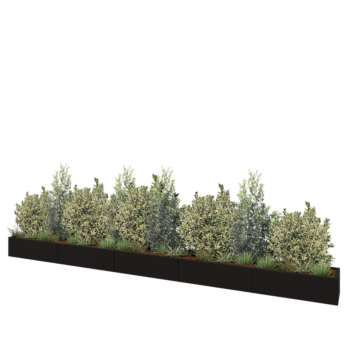 Jardinera XXL de acero - Rectángulo - 500 x 40 x 30 cm - RAL9005 mate (negro) - Sin placa inferior