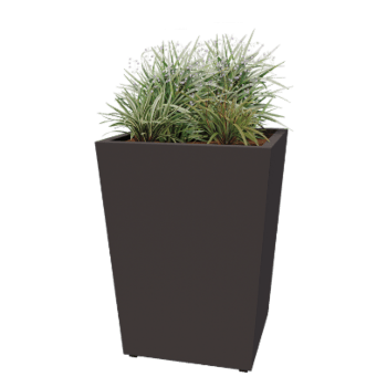 Jardinera de acero - Cono - 80 x 80 x 101,5 cm - Soldado - RAL7016 mate (gris antracita) - Con placa inferior