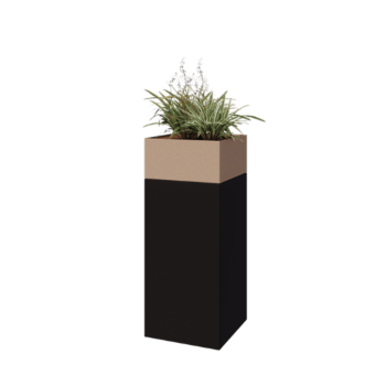 Juego de jardineras North Carolina negro & sand look 40 x 40 x 100 cm