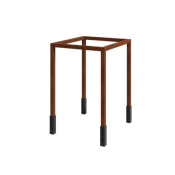 Pérgola de acero corten - Cuadrado - 224 x 200 x 230 cm - Con base de hormigón
