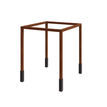 Pérgola de acero corten - Cuadrado - 274 x 250 x 230 cm - Con base de hormigón