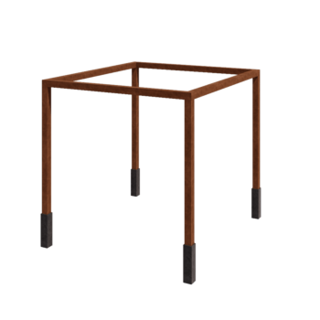 Pérgola de acero corten - Cuadrado - 324 x 300 x 230 cm - Con base de hormigón