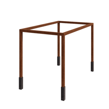 Pérgola de acero corten - Rectángulo - 424 x 250 x 230 cm - Con base de hormigón