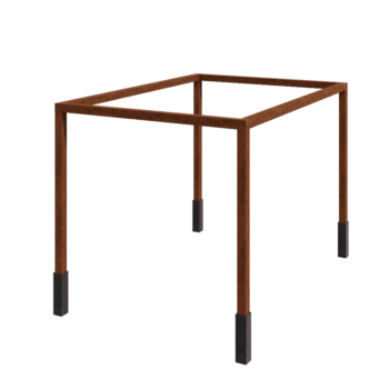 Pérgola de acero corten - Rectángulo - 424 x 300 x 230 cm - Con base de hormigón