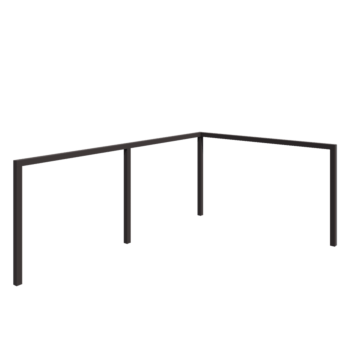 Pérgola de acero - Esquina - 600 x 412 x 230 cm - RAL7016 mate (gris antracita) - Sin base de hormigón