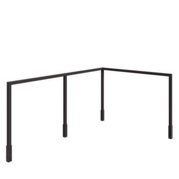 Pérgola de acero - Esquina - 600 x 412 x 230 cm - RAL7016 mate (gris antracita) - Con base de hormigón