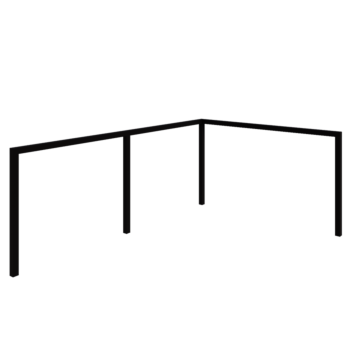 Pérgola de acero - Esquina - 600 x 412 x 230 cm - RAL9005 mate (negro) - Sin base de hormigón