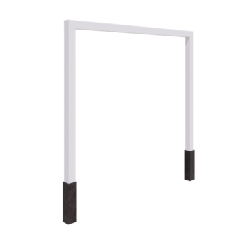 Pérgola de acero - Recto - 300 x 230 cm - RAL9010 mate (blanco) - Con base de hormigón