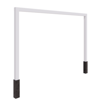 Pérgola de acero - Recto - 400 x 230 cm - RAL9010 mate (blanco) - Con base de hormigón