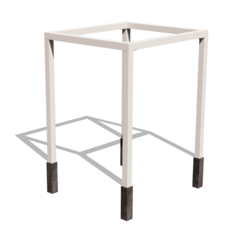Pérgola de acero - Cuadrado - 224 x 200 x 230 cm - RAL9010 mate (blanco) - Sin base de hormigón