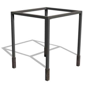 Pérgola de acero - Cuadrado - 274 x 250 x 230 cm - RAL9010 mate (blanco) - Sin base de hormigón