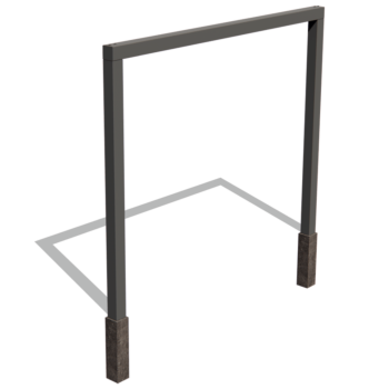 Pérgola de acero - Recto - 300 x 230 cm - RAL9005 mate (negro) - Sin base de hormigón