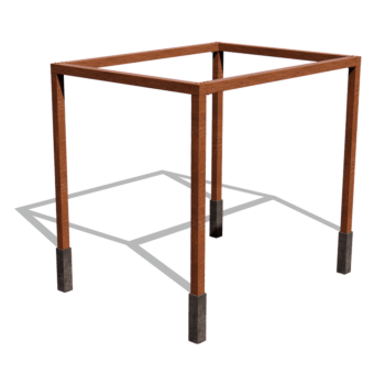 Pérgola cuadrada de acero corten 324 x 250 cm