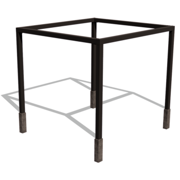 Pérgola de acero - Cuadrado - 324 x 300 x 230 cm - RAL9010 mate (blanco) - Sin base de hormigón