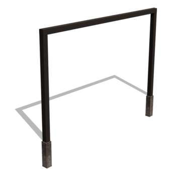 Pérgola de acero - Recto - 400 x 230 cm - RAL9010 mate (blanco) - Sin base de hormigón