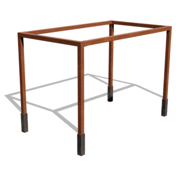 Pérgola cuadrada de acero corten 424 x 250 cm