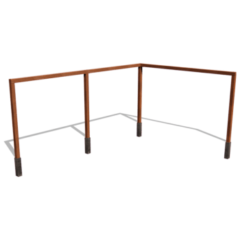 Pérgola de esquina de acero corten 600 x 412 cm