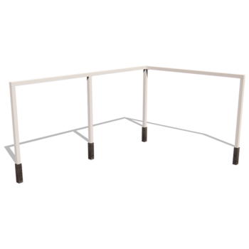 Pérgola de acero - Esquina - 600 x 412 x 230 cm - RAL9010 mate (blanco) - Sin base de hormigón