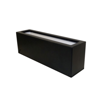 Jardinera de fibra de vidrio - Rectángulo - 120 x 30 x 40 cm - RAL9005 mate (negro) - Con fondo