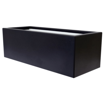 Jardinera de fibra de vidrio - Rectángulo - 120 x 60 x 40 cm - RAL9005 mate (negro) - Con fondo