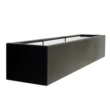 Jardinera de fibra de vidrio - Rectángulo - 230 x 50 x 40 cm - RAL9010 mate (blanco) - Con fondo