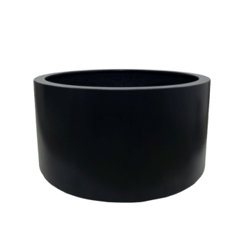 Jardinera de fibra de vidrio - Rond - Ø 100 x 60 cm - RAL9005 mate (negro) - Con fondo