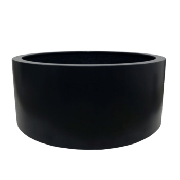 Jardinera de fibra de vidrio - Rond - Ø 150 x 60 cm - RAL9005 mate (negro) - Con fondo