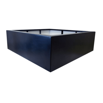 Jardinera de fibra de vidrio - Cuadrado - 160 x 160 x 60 cm - RAL9005 mate (negro) - Con fondo