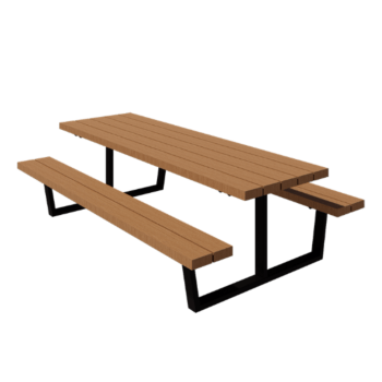 Mesa de picnic de acero - Georgia L - 240 x 163 x 75 cm - Con madera de Douglas