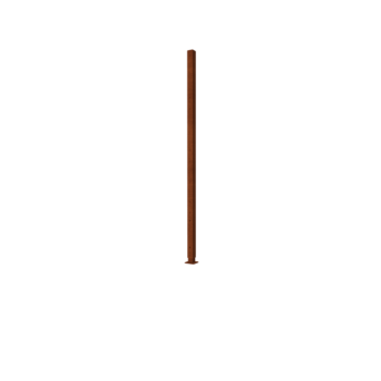 Valla de acero corten H poste final con placa base 190 x 6 x 6 cm