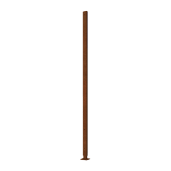Poste recto de acero corten con placa base 190 x 6 x 3 cm
