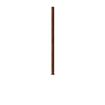 Valla de acero corten H - Poste final con placa base - 190 x 6 x 6 cm - Para 4x panel 47,5 cm