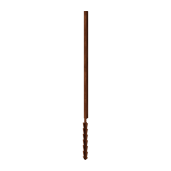 Valla de acero corten H - Poste esquinero con esteca de tierra - 190 x 6 x 6 cm - Para 4x panel 47,5 cm