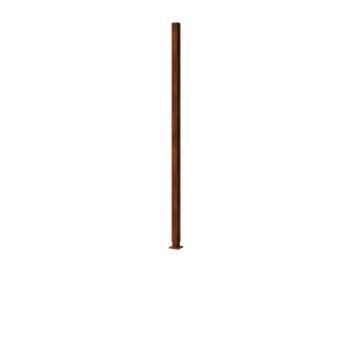 Valla de acero corten H - Poste esquinero con placa base - 190 x 6 x 6 cm - Para 4x panel 47,5 cm