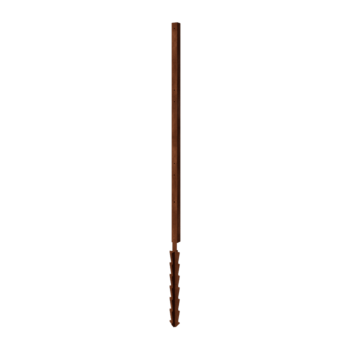 Valla de acero corten H - Poste intermedio con esteca de tierra - 190 x 6 x 6 cm - Para 3x panel 63,3 cm